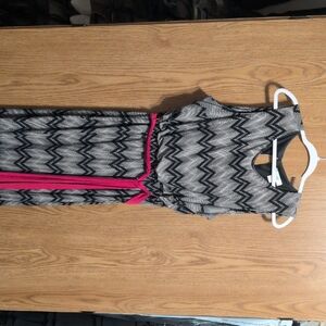 CJ Banks Black and White Dot Print Shift Dress